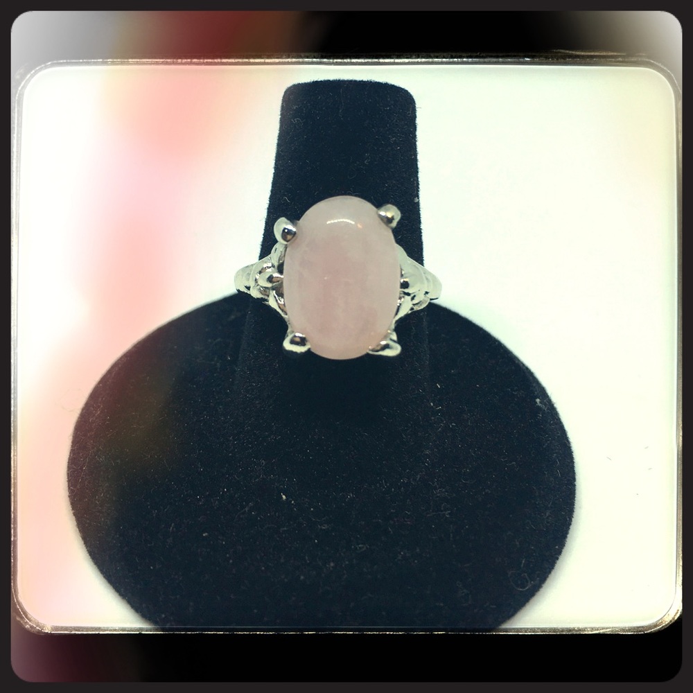 Rose Colored Four Prong Stone Ring